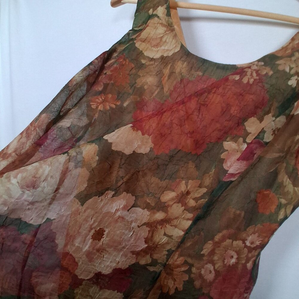 Vintage 90s Virgo II Slip Dress Size 12 Cabbage Rose Evening Party Sleeveless - Picture 9 of 16